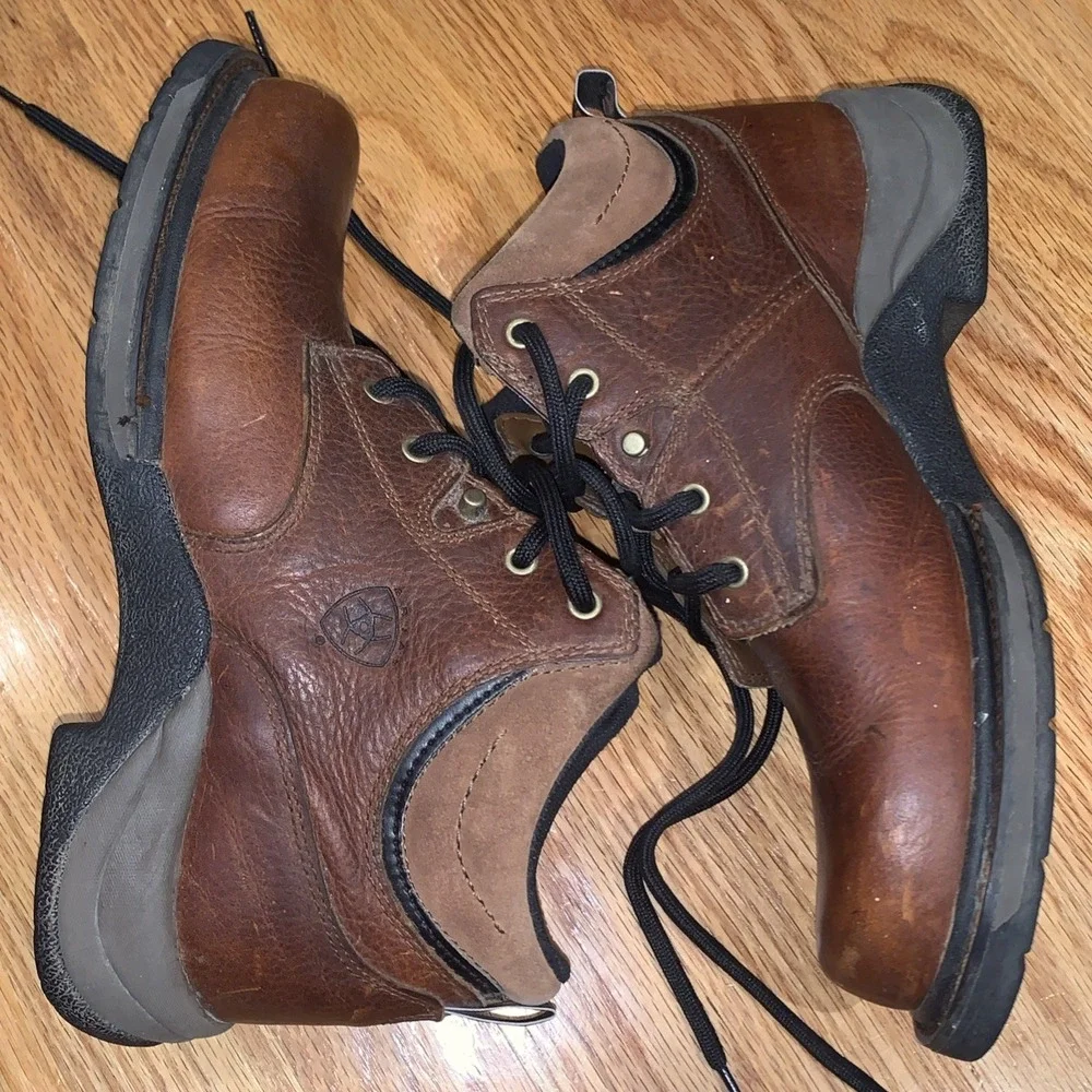 Vintage Ariat ATS Work Boots Mens‎ US 9.5B Leather Upper Lace Up 31450